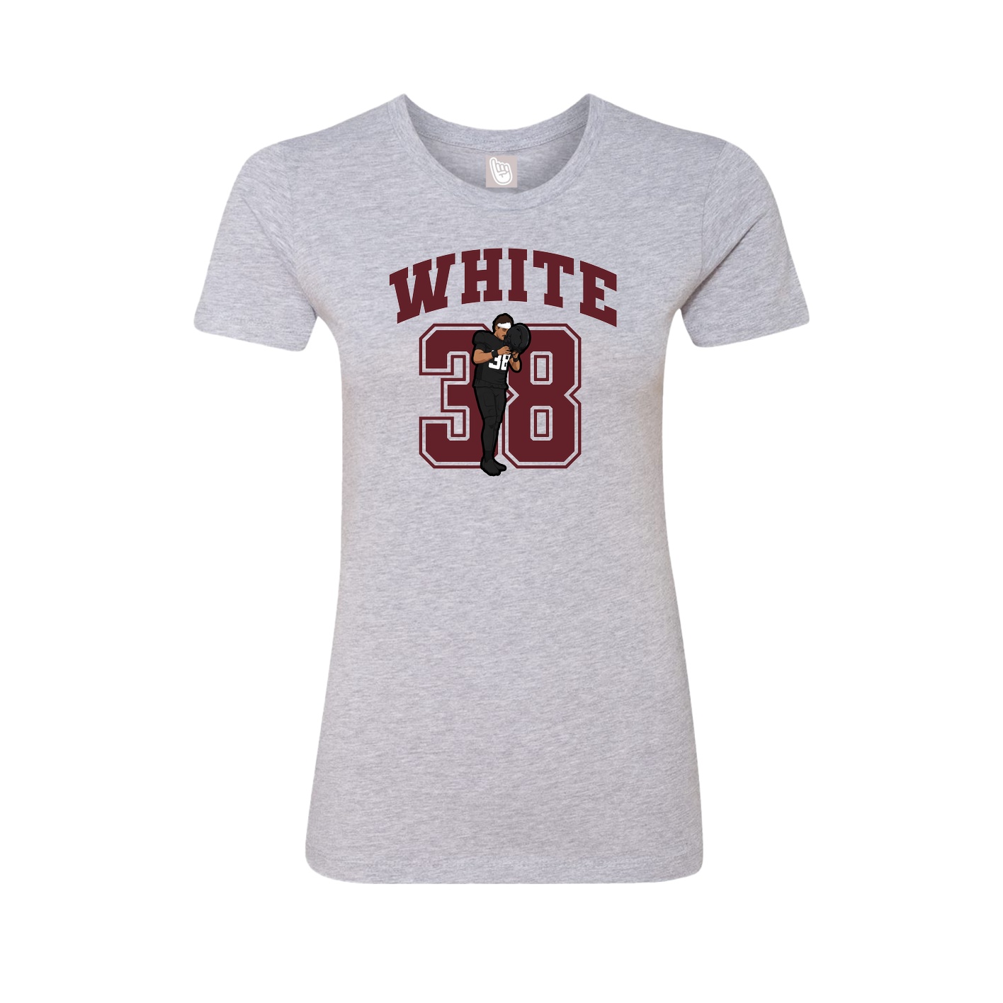 Fitted Women's Tee — Number in Grey