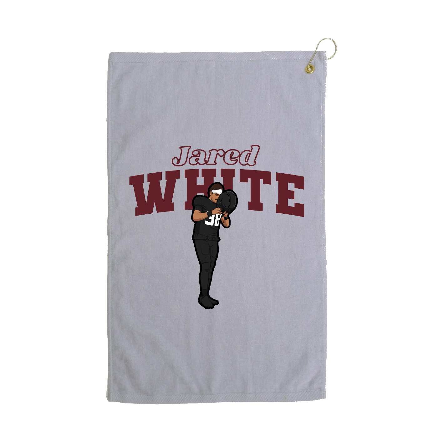 Golf Towel — Name Arch in Grey