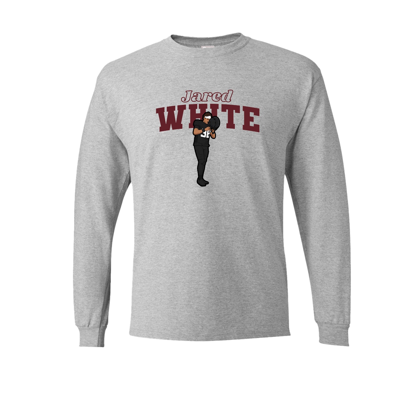 Long Sleeve Tee — Name Arch in Grey