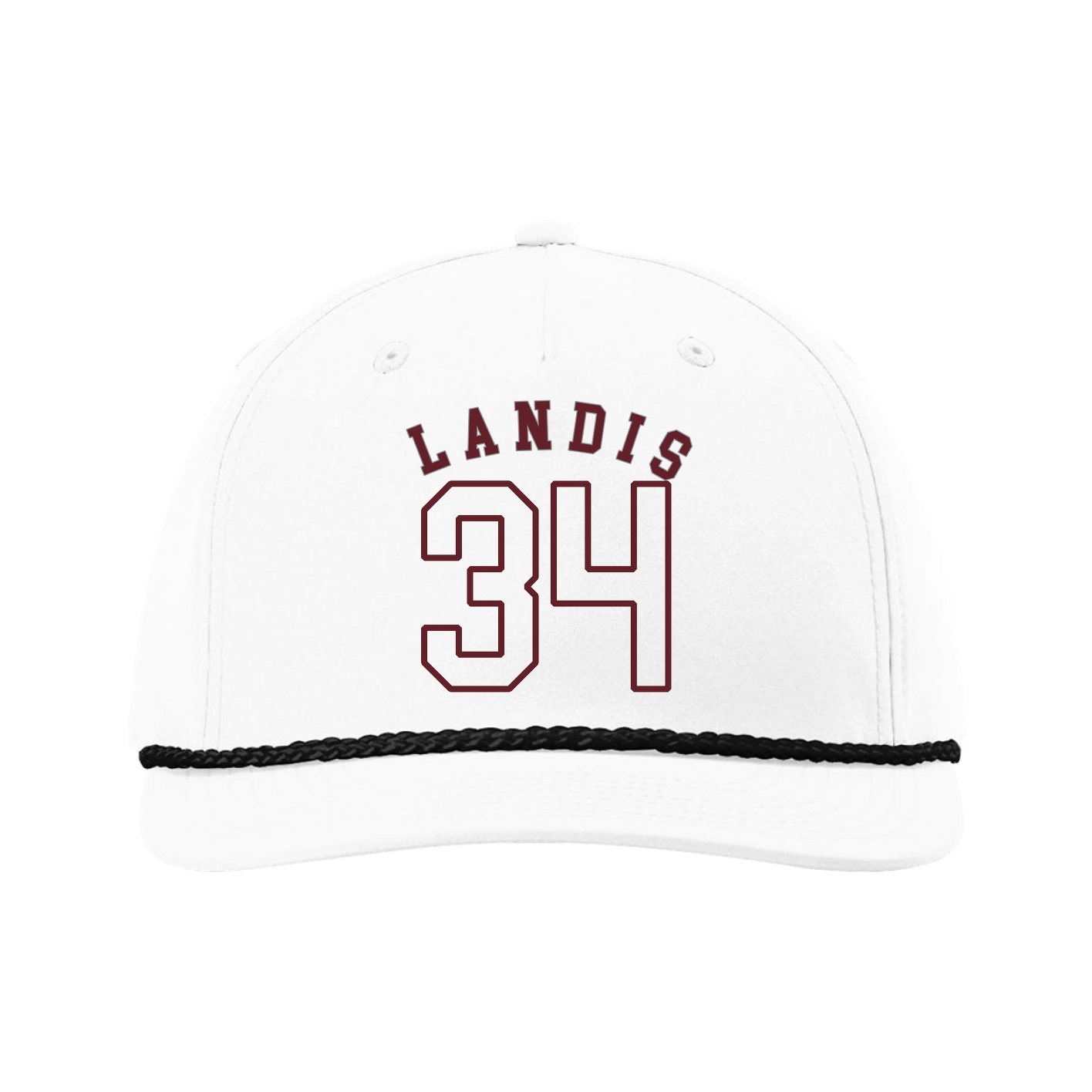 Five-Panel Classic Rope Cap — Shirsey Arch in White