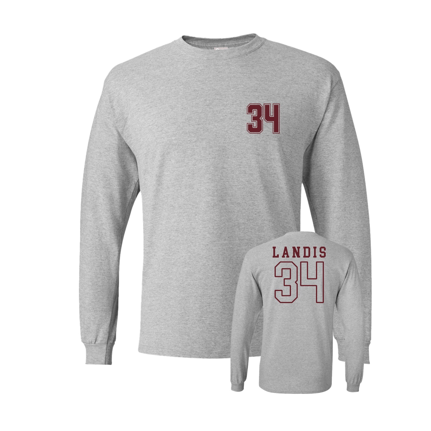 Long Sleeve Tee — Chest Back in Grey
