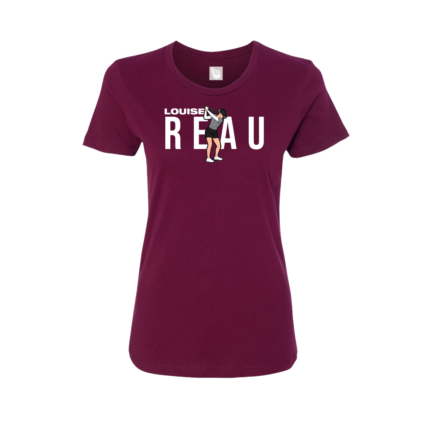 Fitted Women's Tee — Player Name in Maroon
