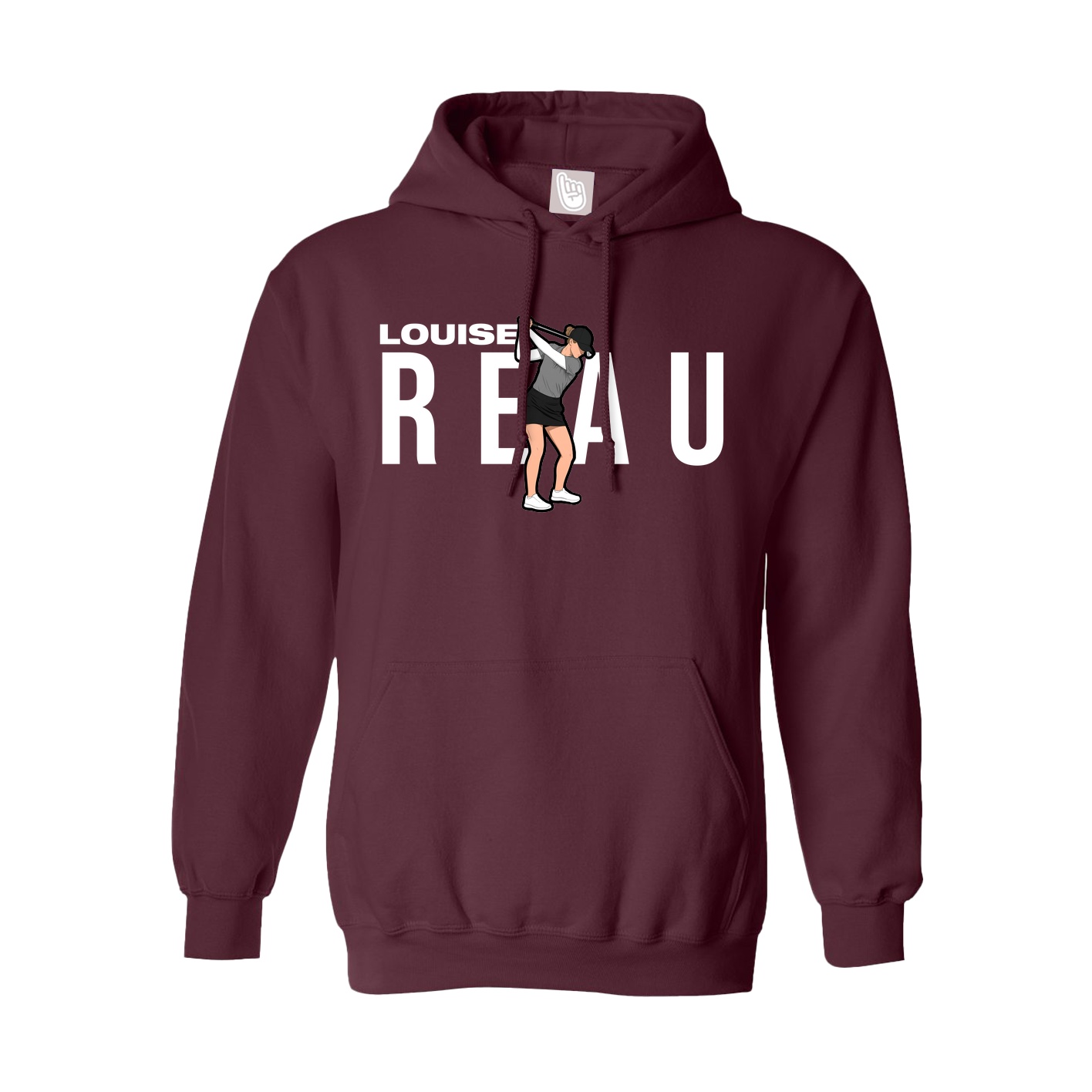 Youth Hoodie — Player Name in Maroon