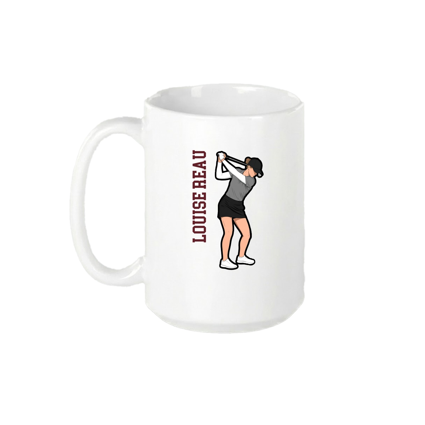 15oz Coffee Mug — Name Vertical in White