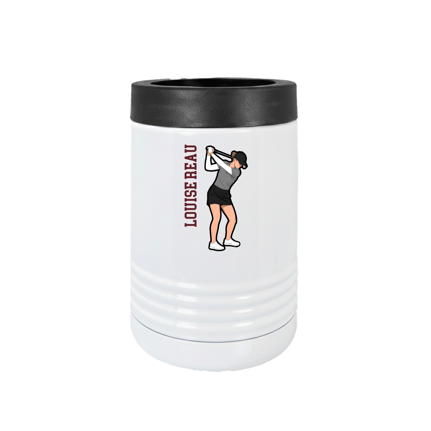 Beverage Holder — Name Vertical in White