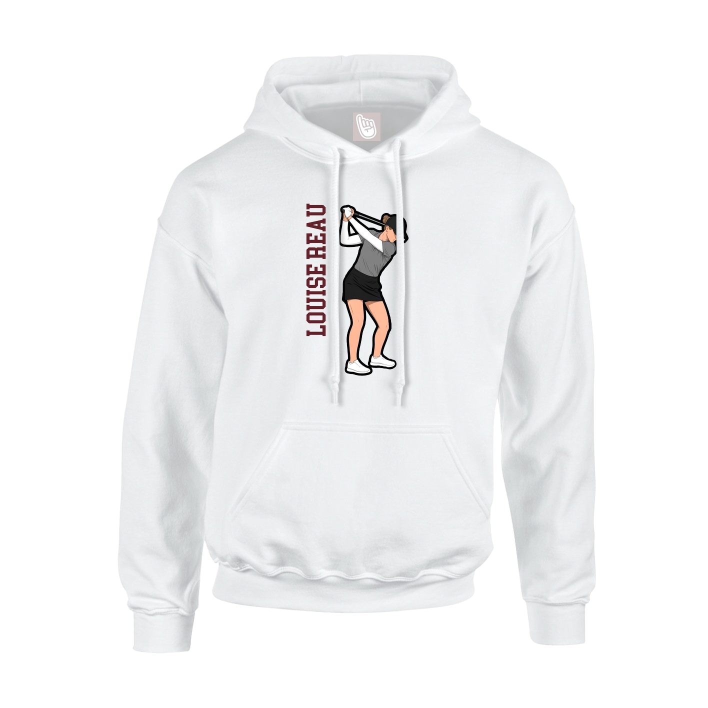 Hoodie — Name Vertical in White
