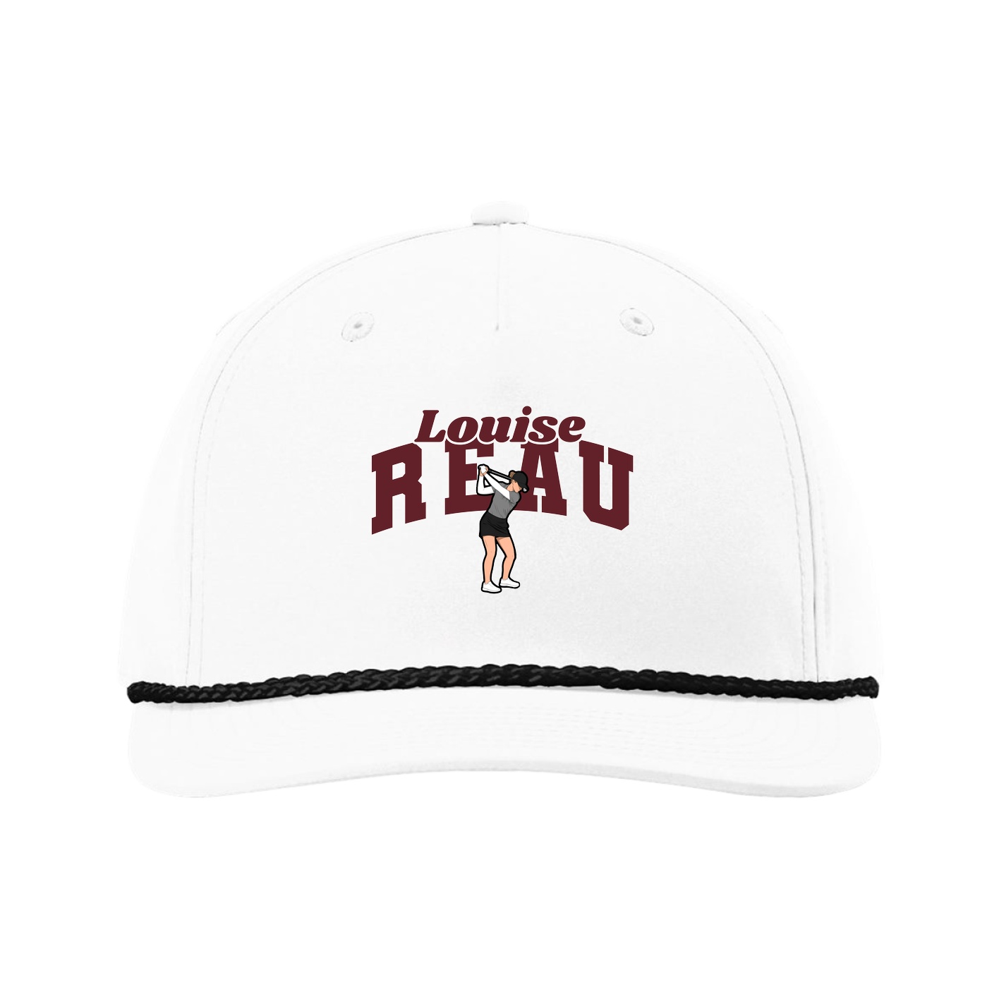 Five-Panel Classic Rope Cap — Signature Arch in White