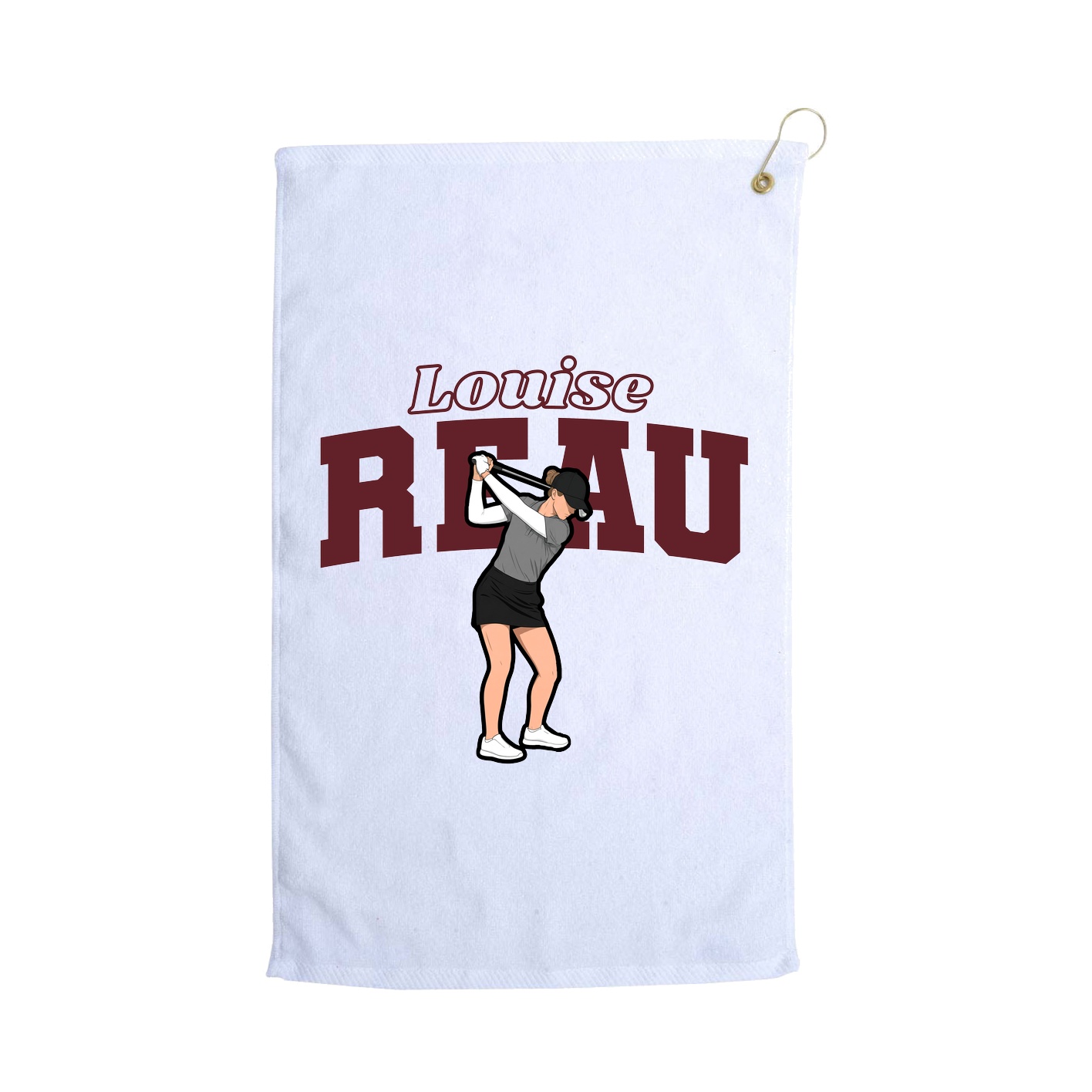 Golf Towel — Name Arch in White