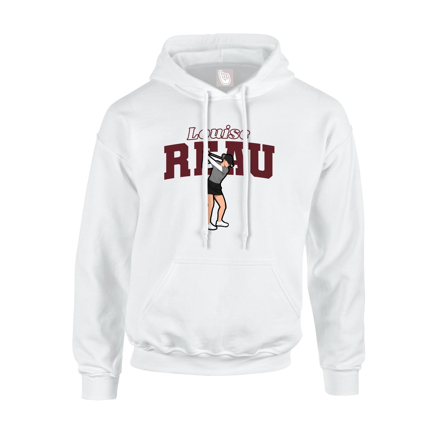 Youth Hoodie — Name Arch in White