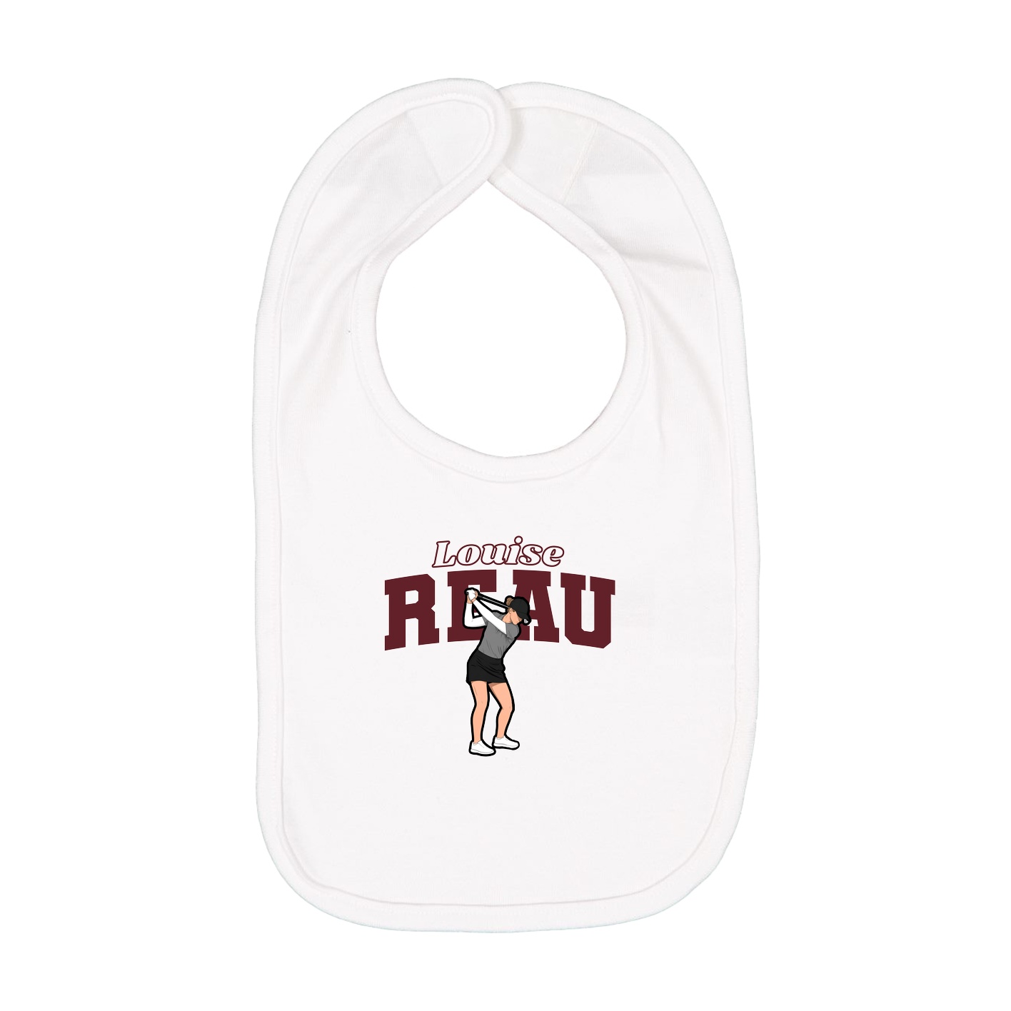 Infant Bib — Name Arch in White