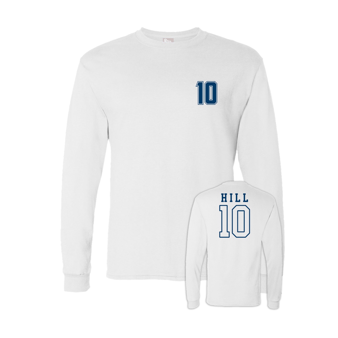 Long Sleeve Tee — Chest Back in White