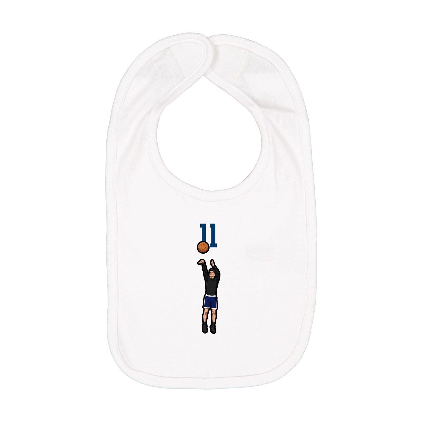 Infant Bib — Number Top in White