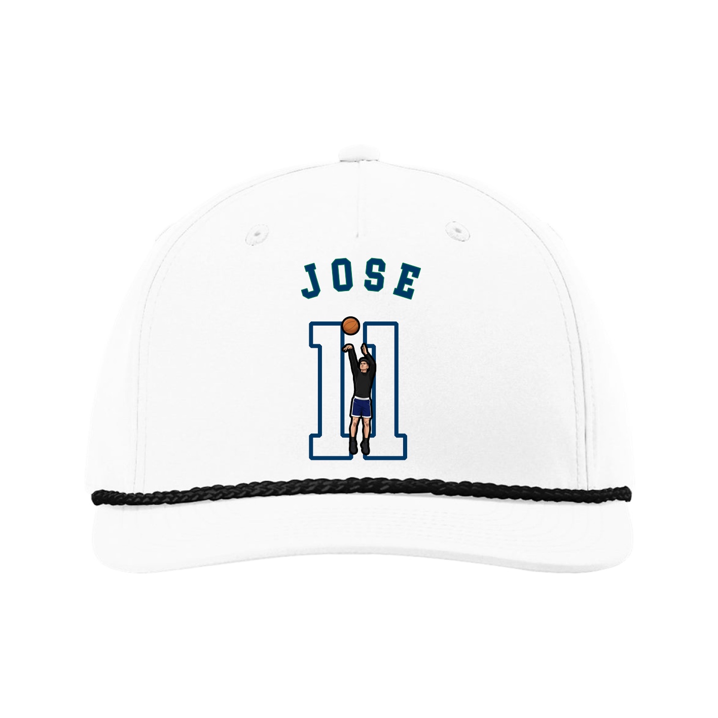 Five-Panel Classic Rope Cap — Shirsey Arch in White