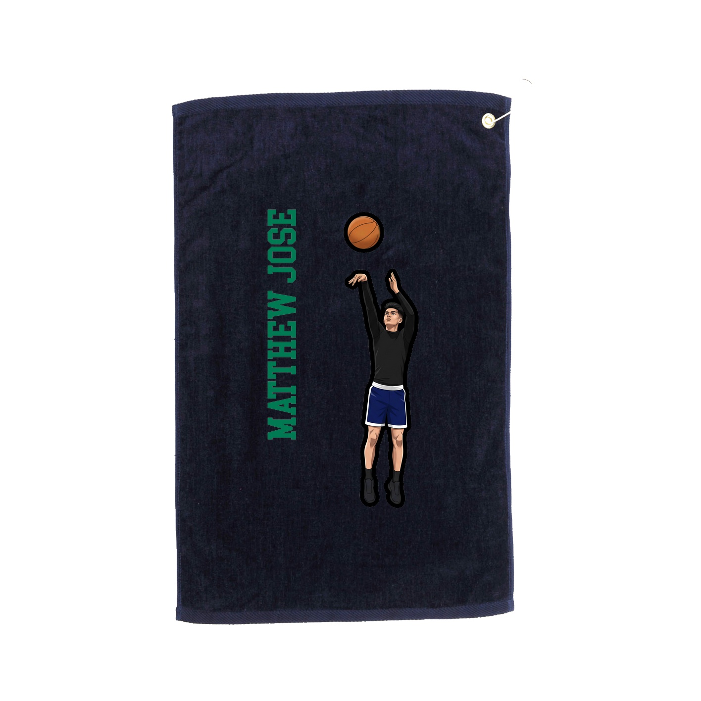 Golf Towel — Name Vertical in Navy