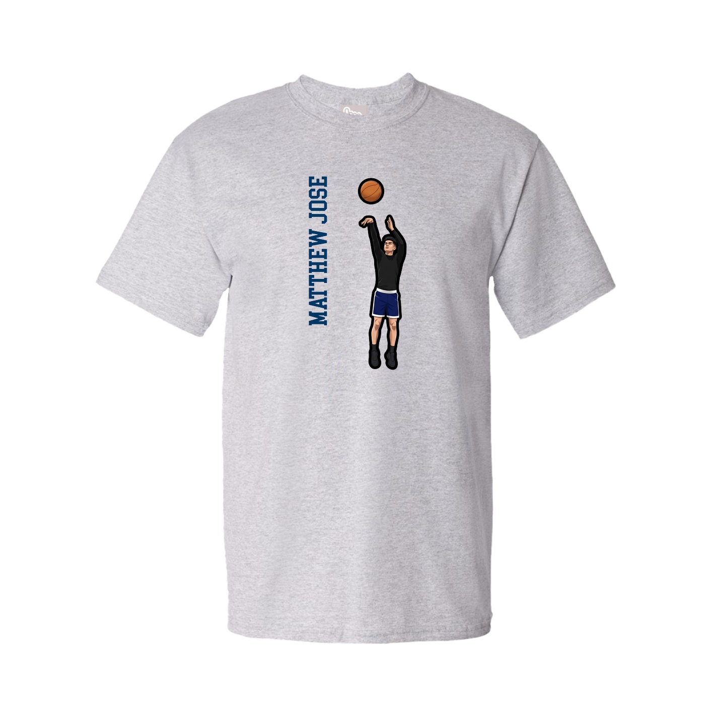 Youth Tee — Name Vertical in Grey