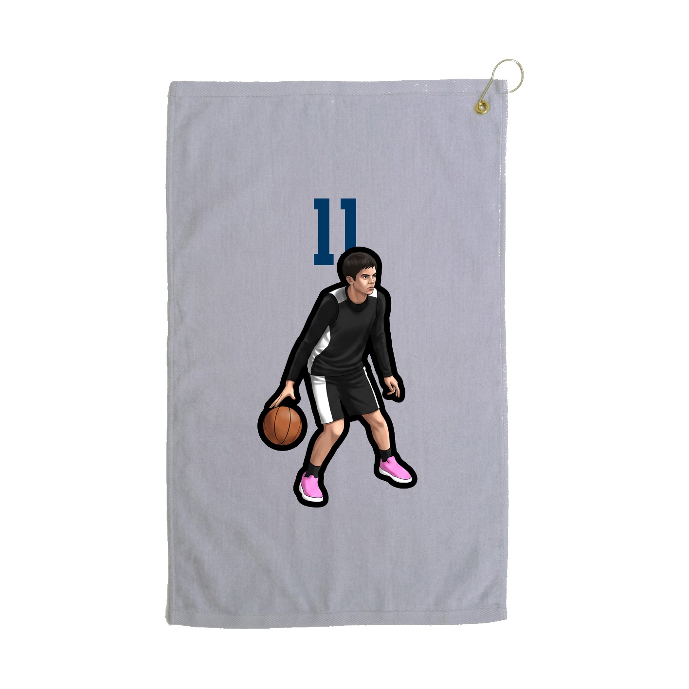 Golf Towel — Number Top in Grey