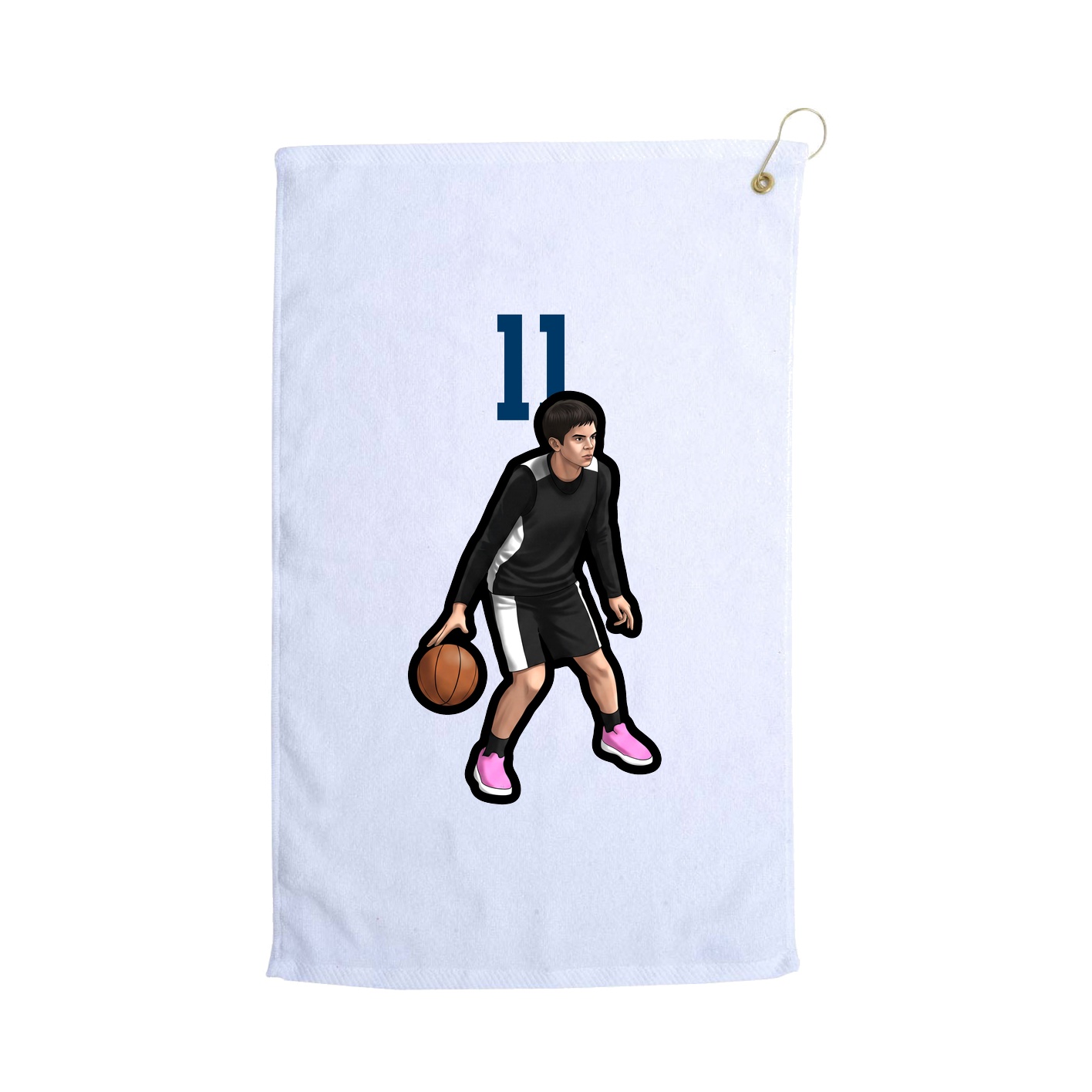 Golf Towel — Number Top in White