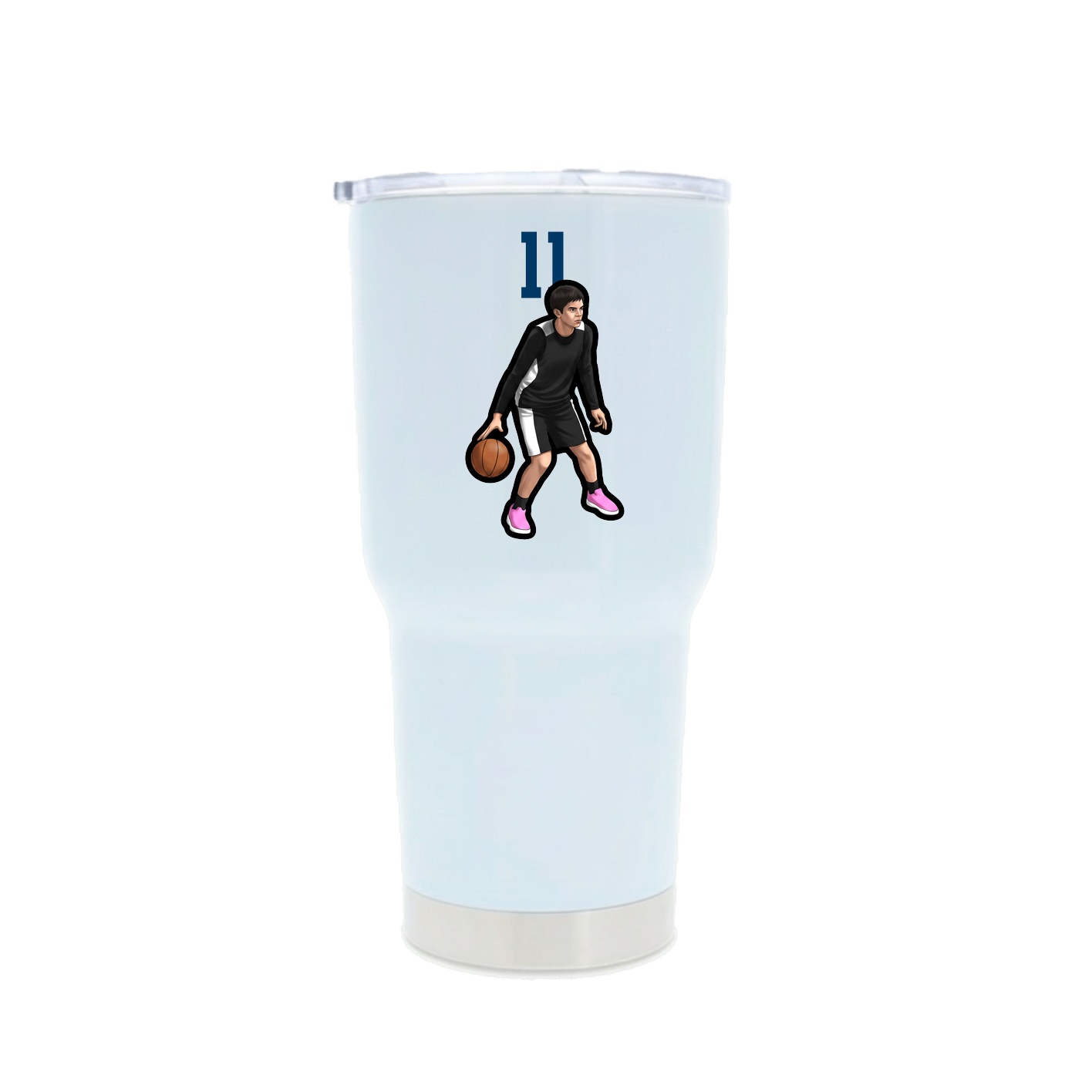 30oz Stainless Steel Tumbler — Number Top in White
