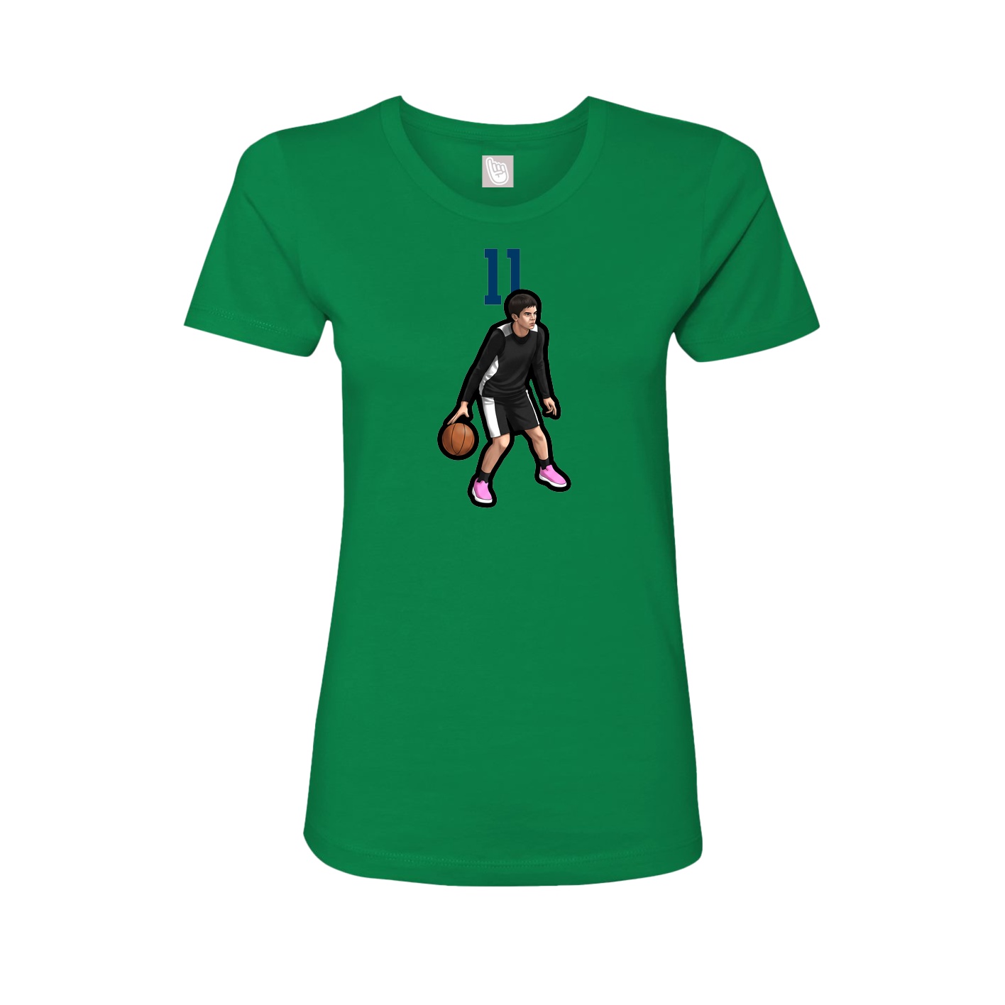 Fitted Women's Tee — Number Top in Green