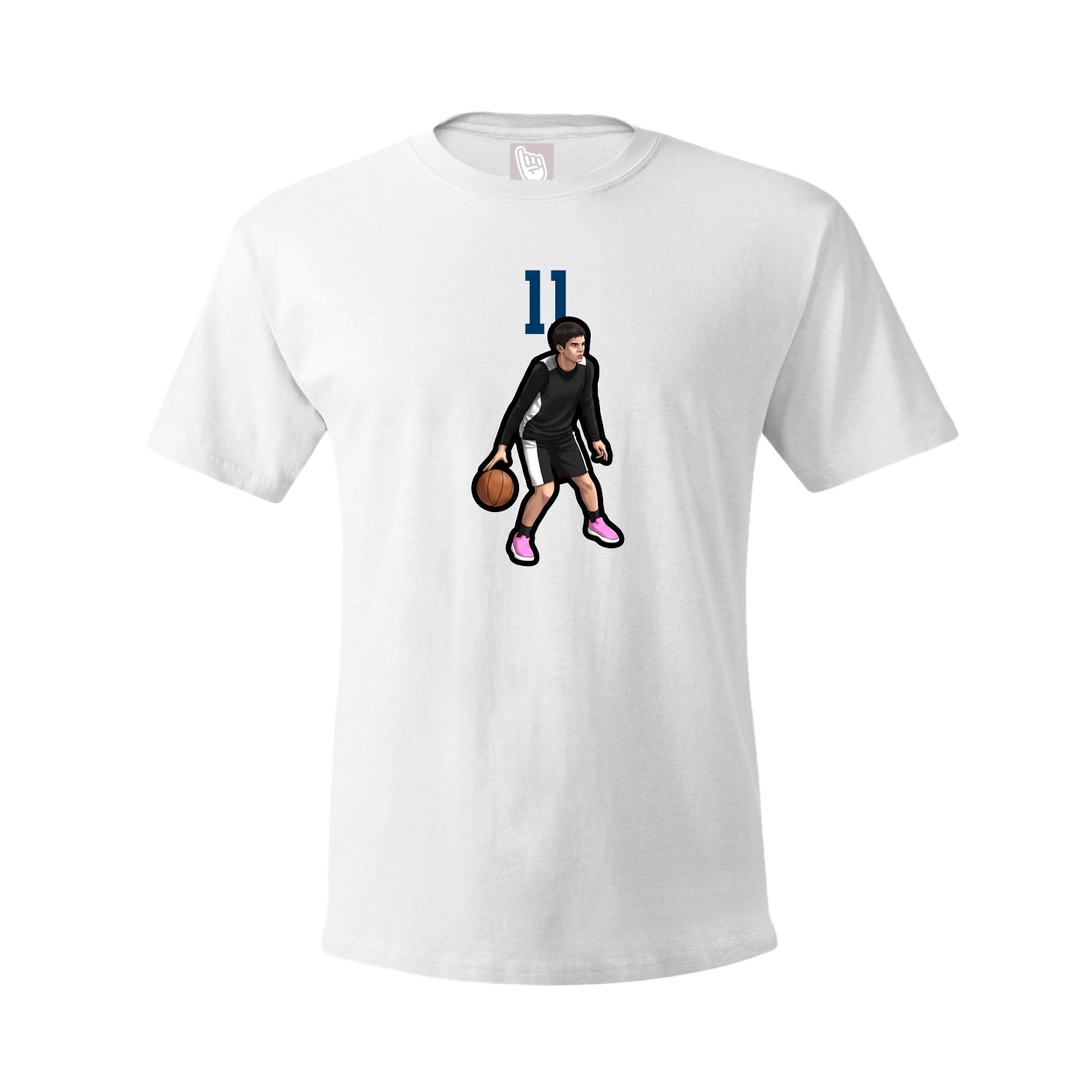 Youth Tee — Number Top in White
