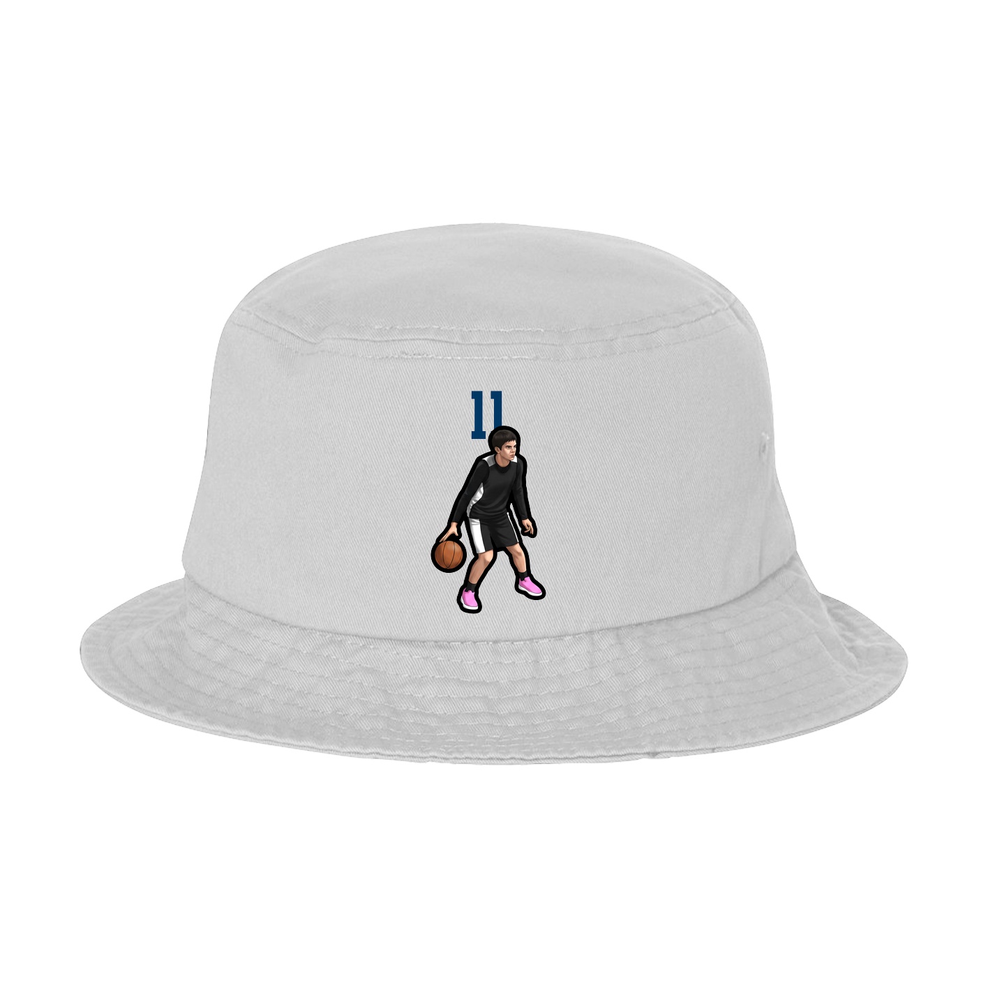 Bucket Cap — Number Top in White