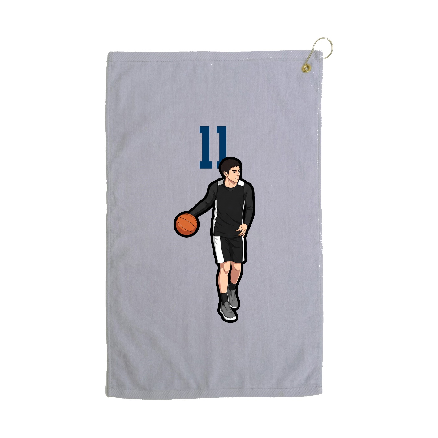 Golf Towel — Number Top in Grey