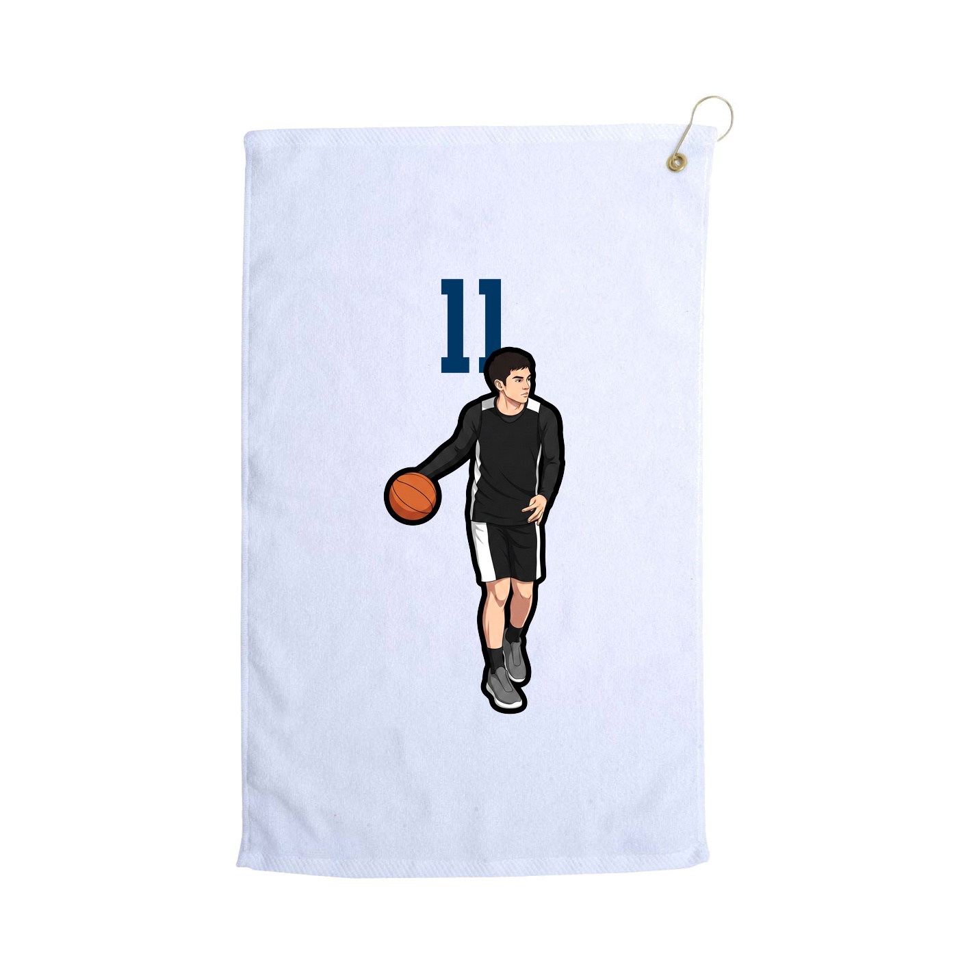 Golf Towel — Number Top in White