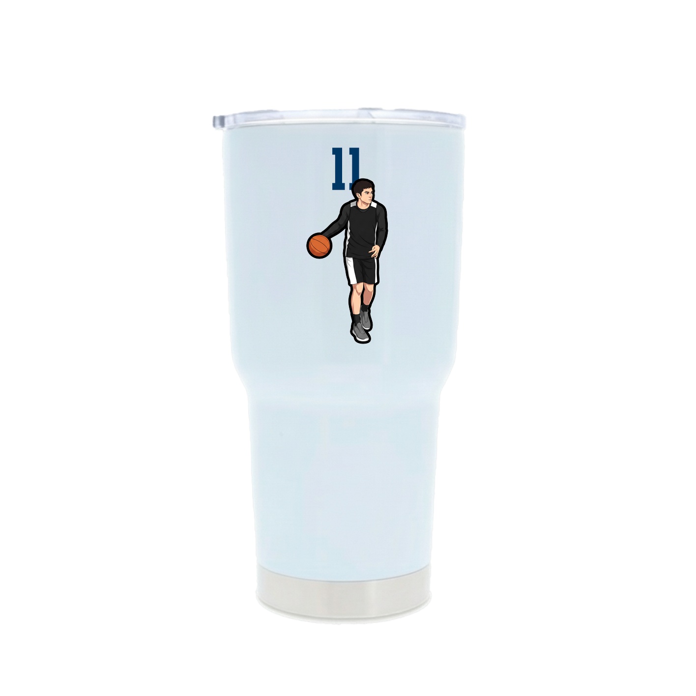 30oz Stainless Steel Tumbler — Number Top in White