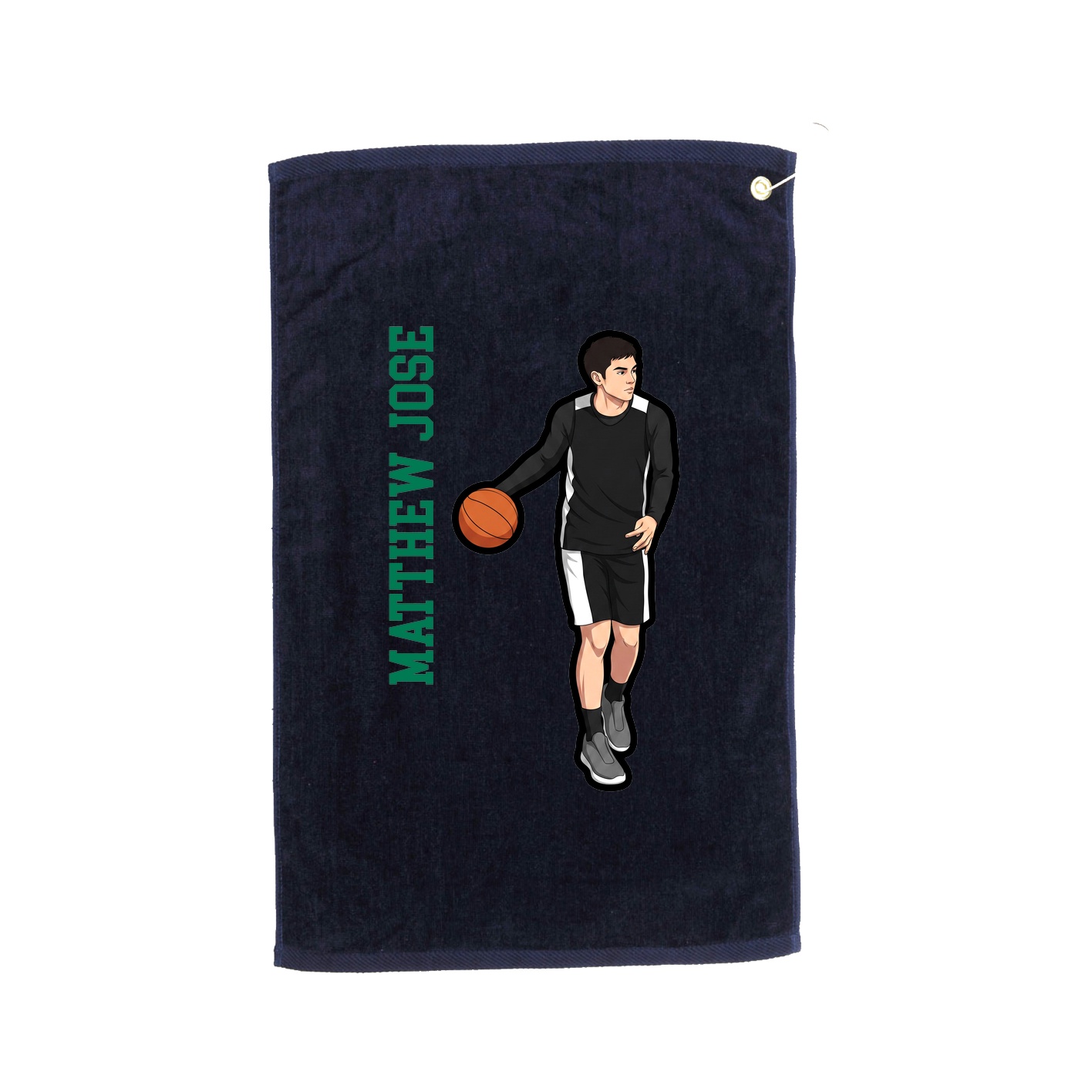 Golf Towel — Name Vertical in Navy