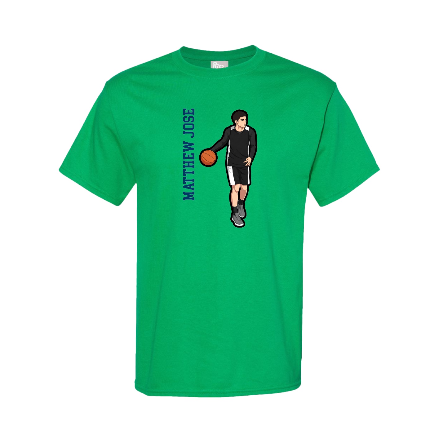 Tee — Name Vertical in Green