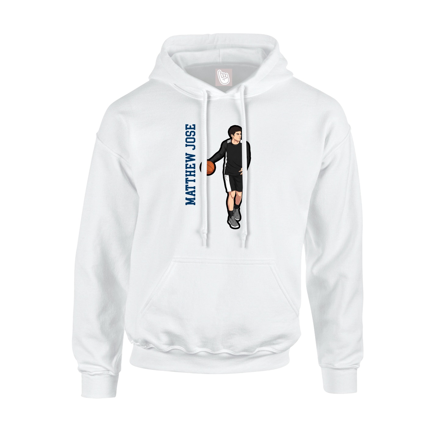 Hoodie — Name Vertical in White
