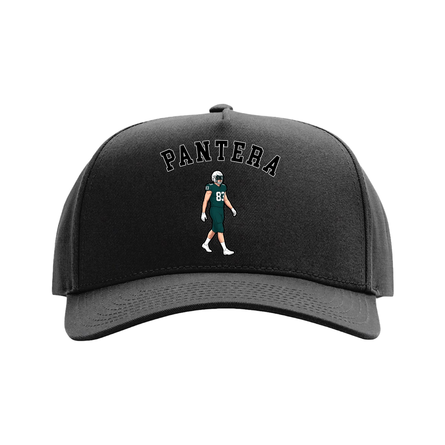Full Fabric Five-Panel Champ Cap — Shirsey Arch in Black