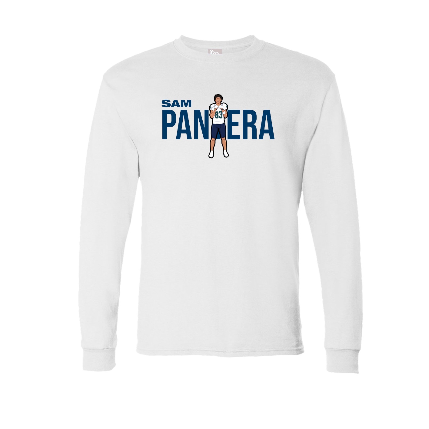Long Sleeve Tee — Player Name in White