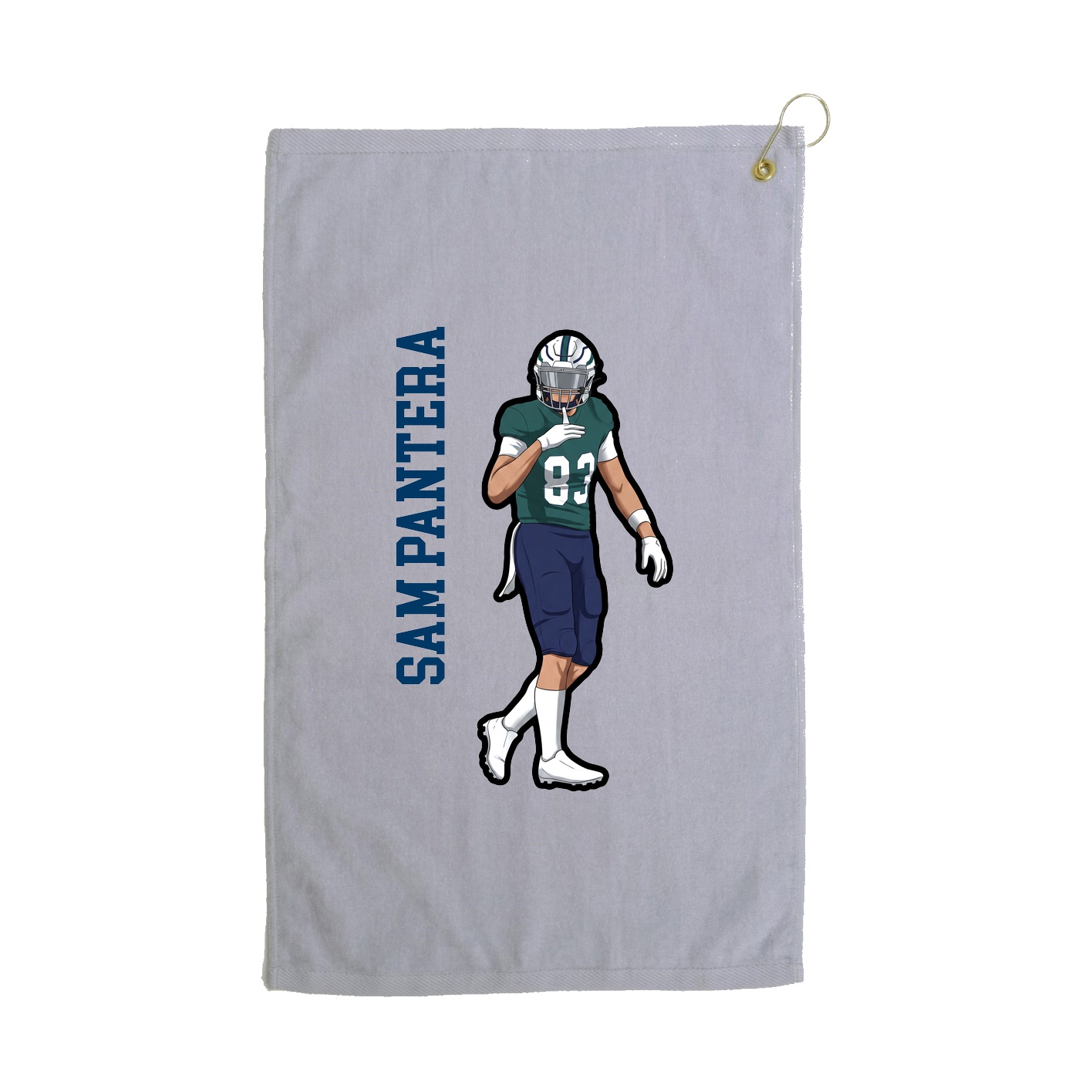 Golf Towel — Name Vertical in Grey