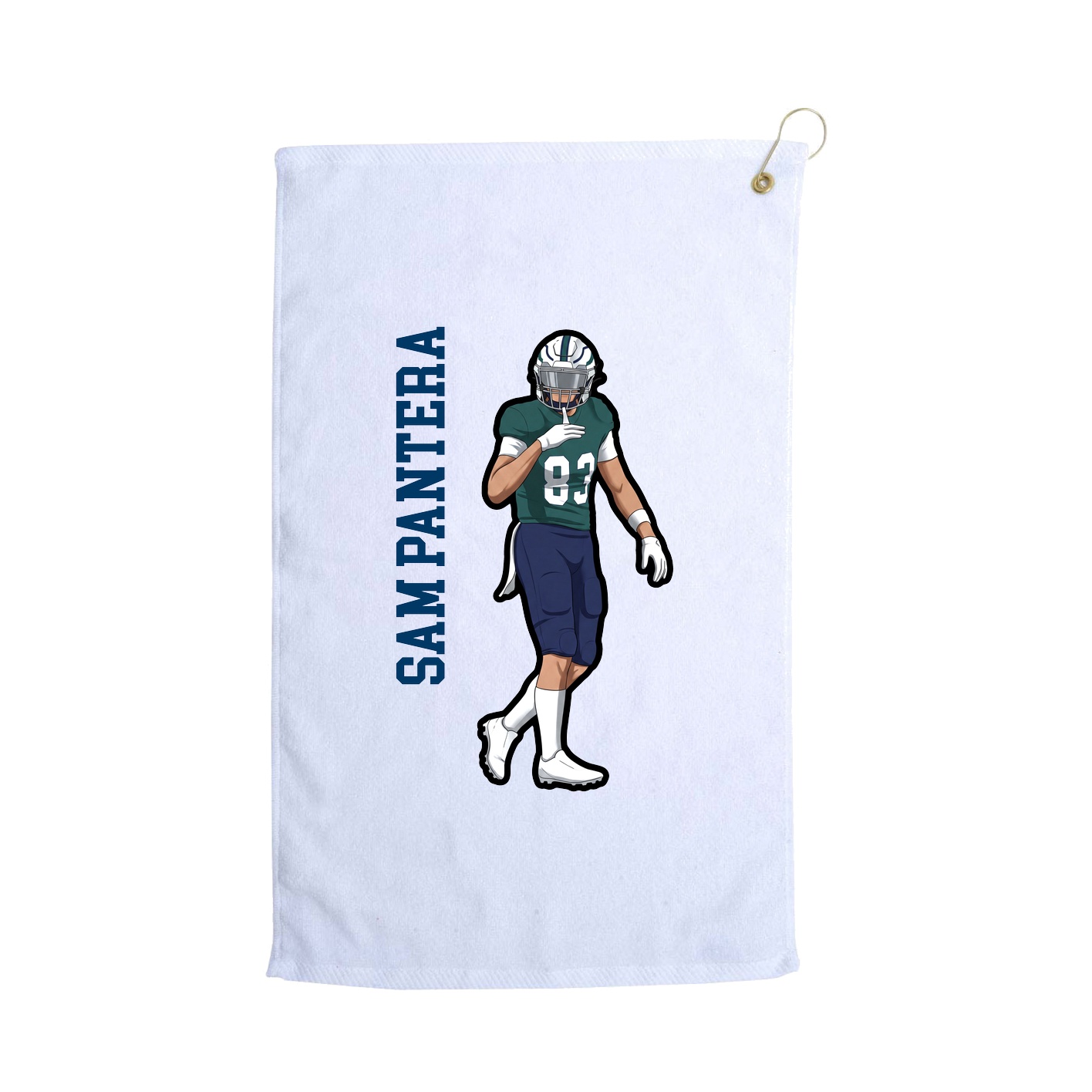 Golf Towel — Name Vertical in White