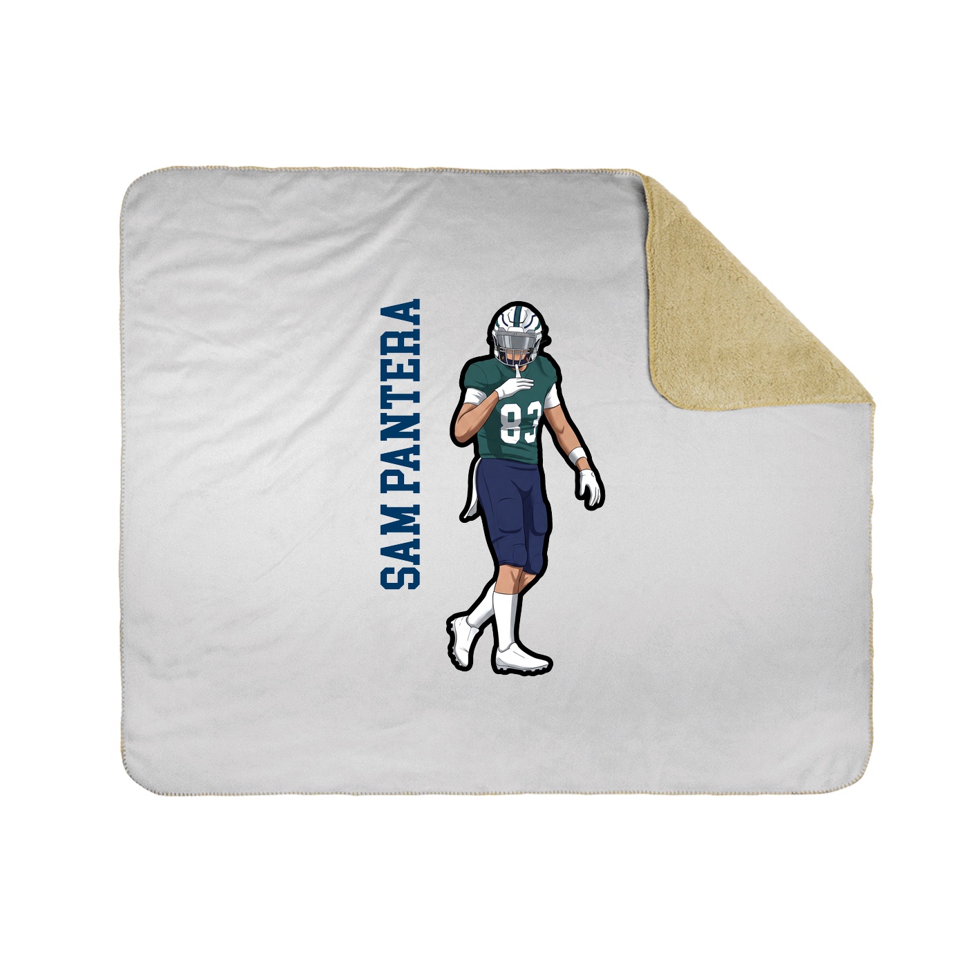 Throw Blanket — Name Vertical in White