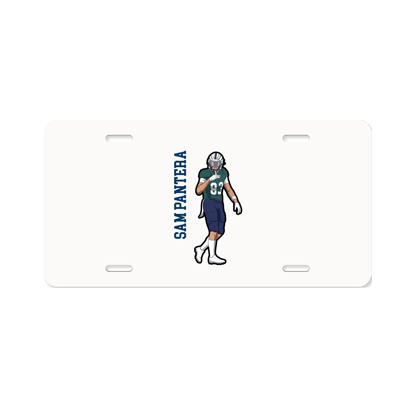 License Plate — Name Vertical in Classic