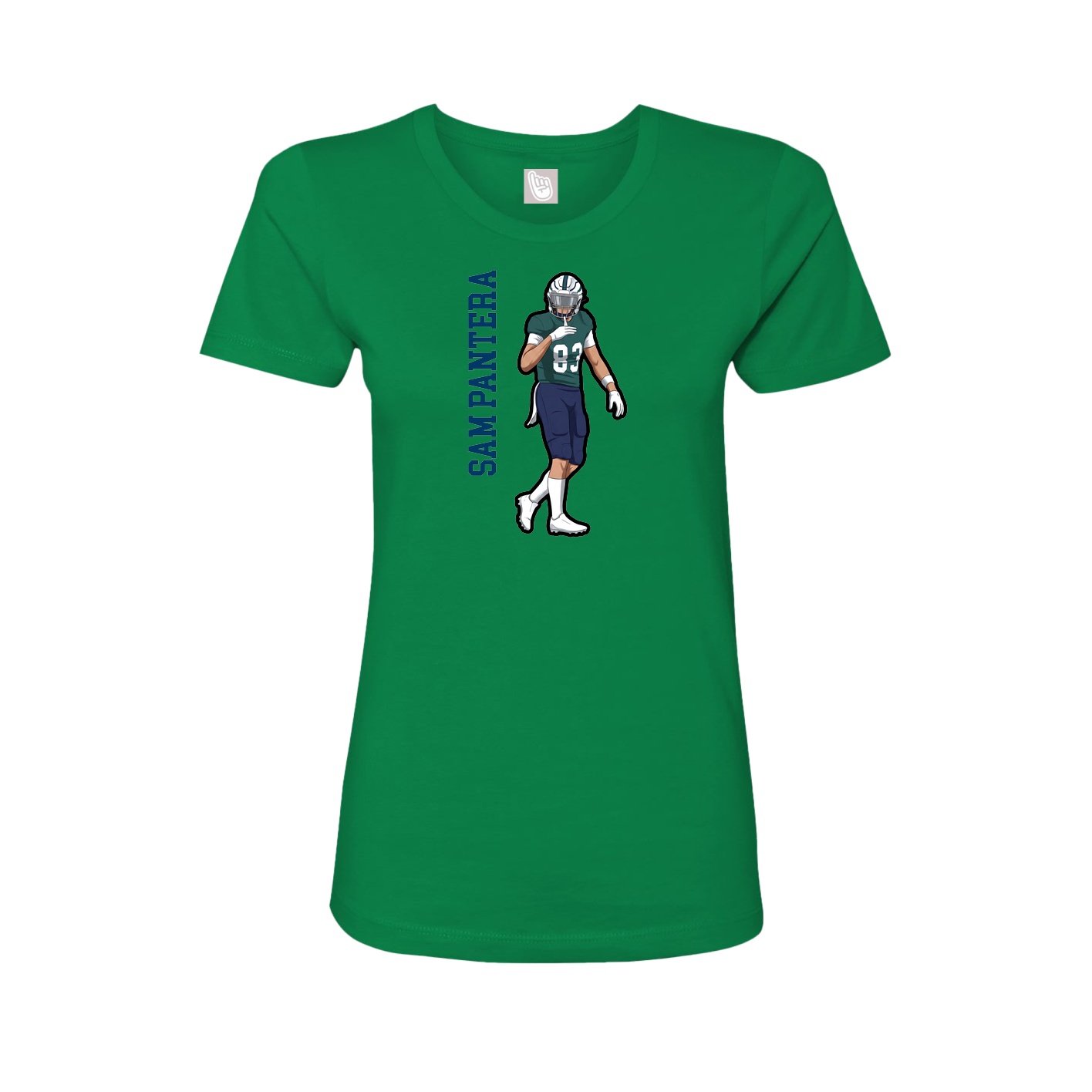 Womens Tee — Name Vertical in Green