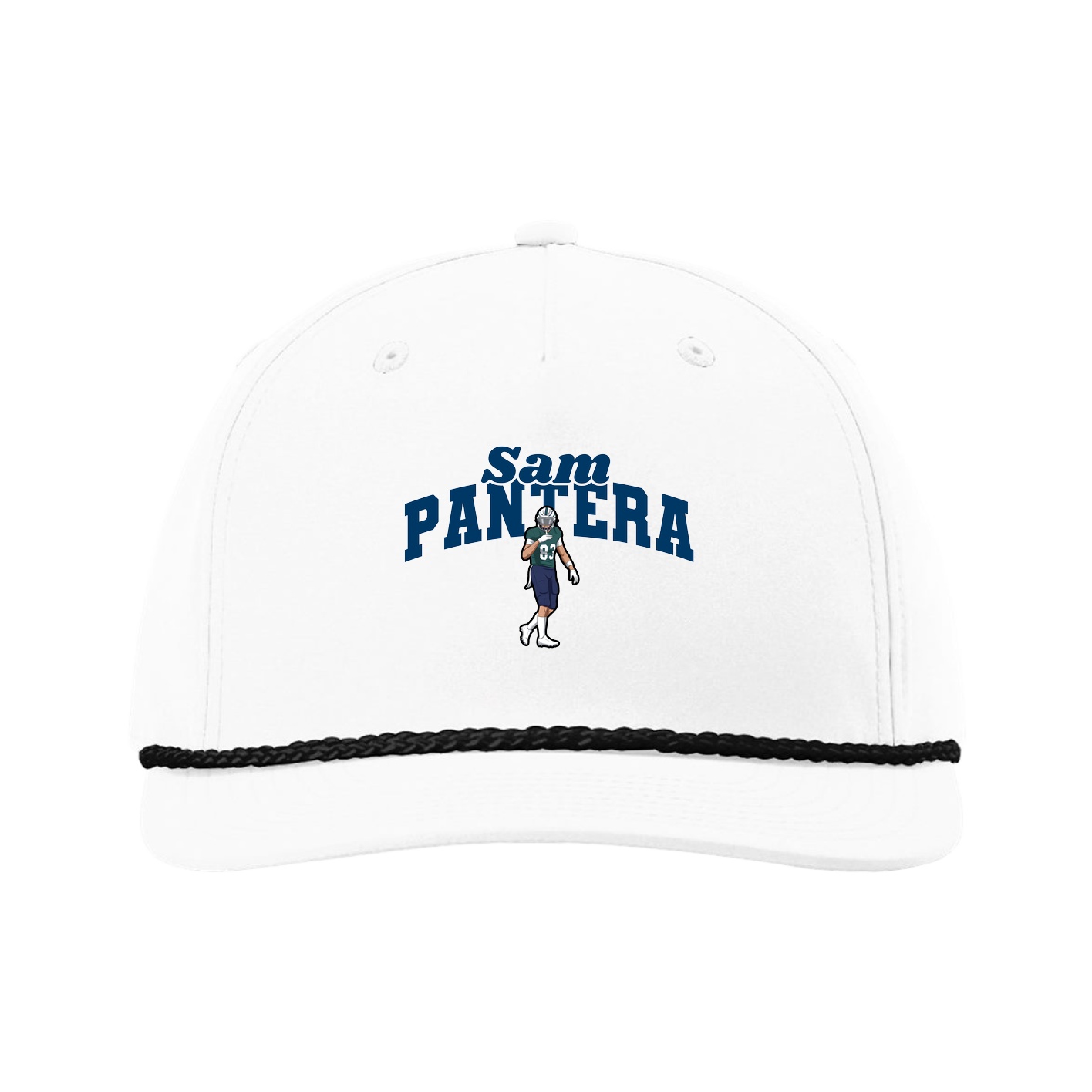 Five-Panel Classic Rope Cap — Signature Arch in White