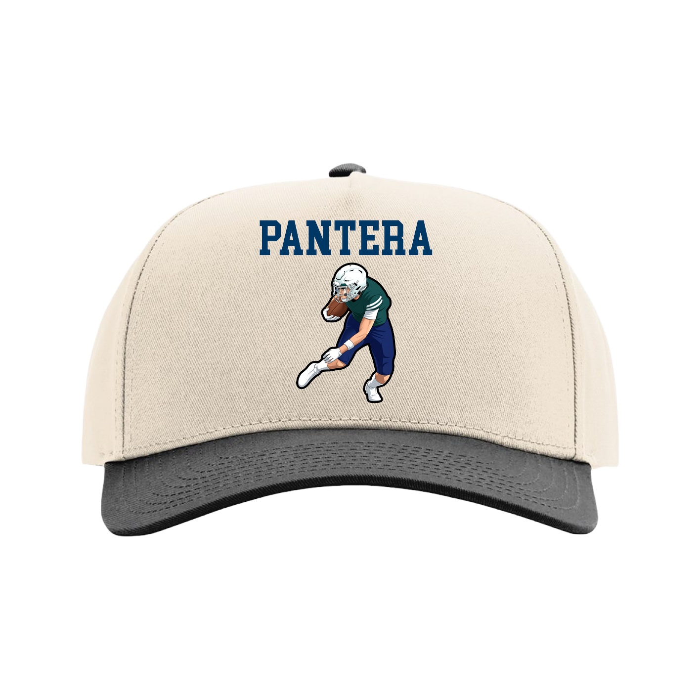 Full Fabric Five-Panel Champ Cap — Shirsey in Cream/Black