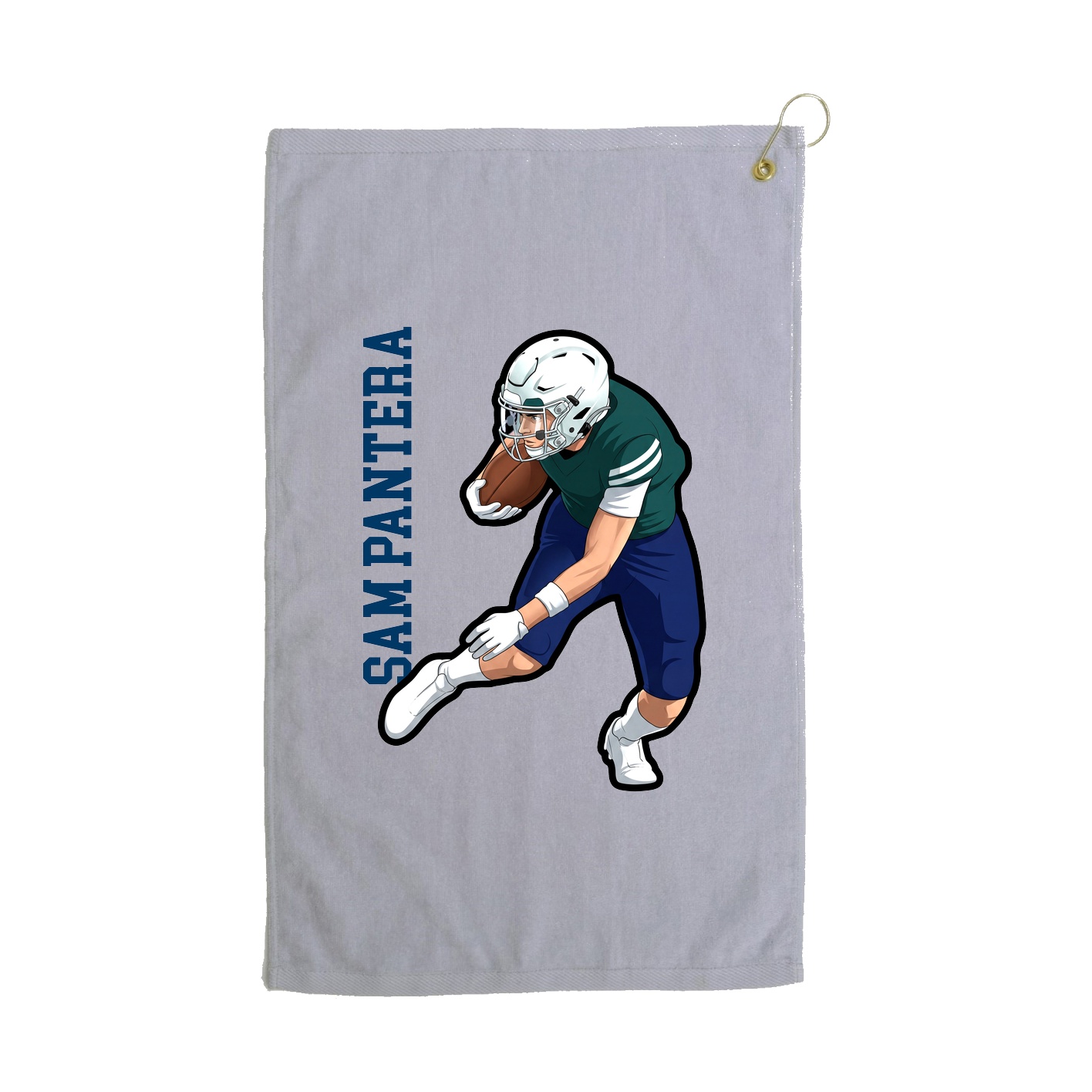 Golf Towel — Name Vertical in Grey