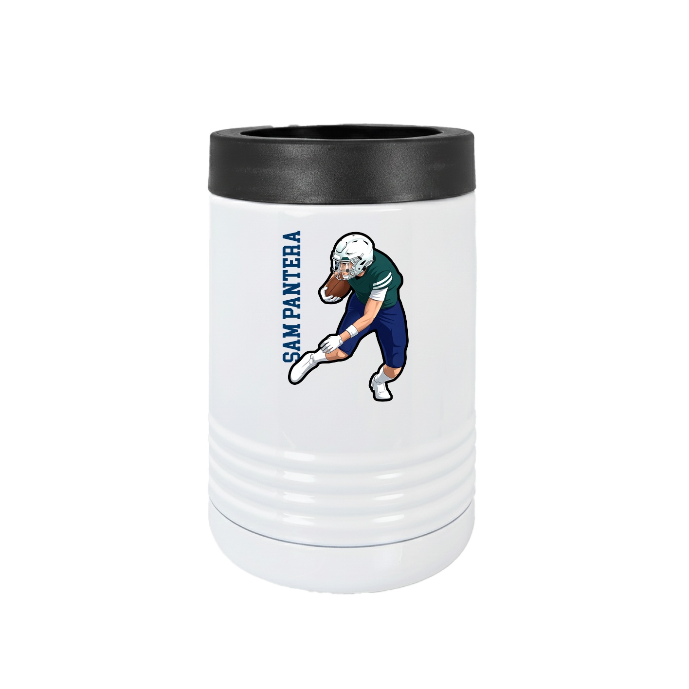 Beverage Holder — Name Vertical in White