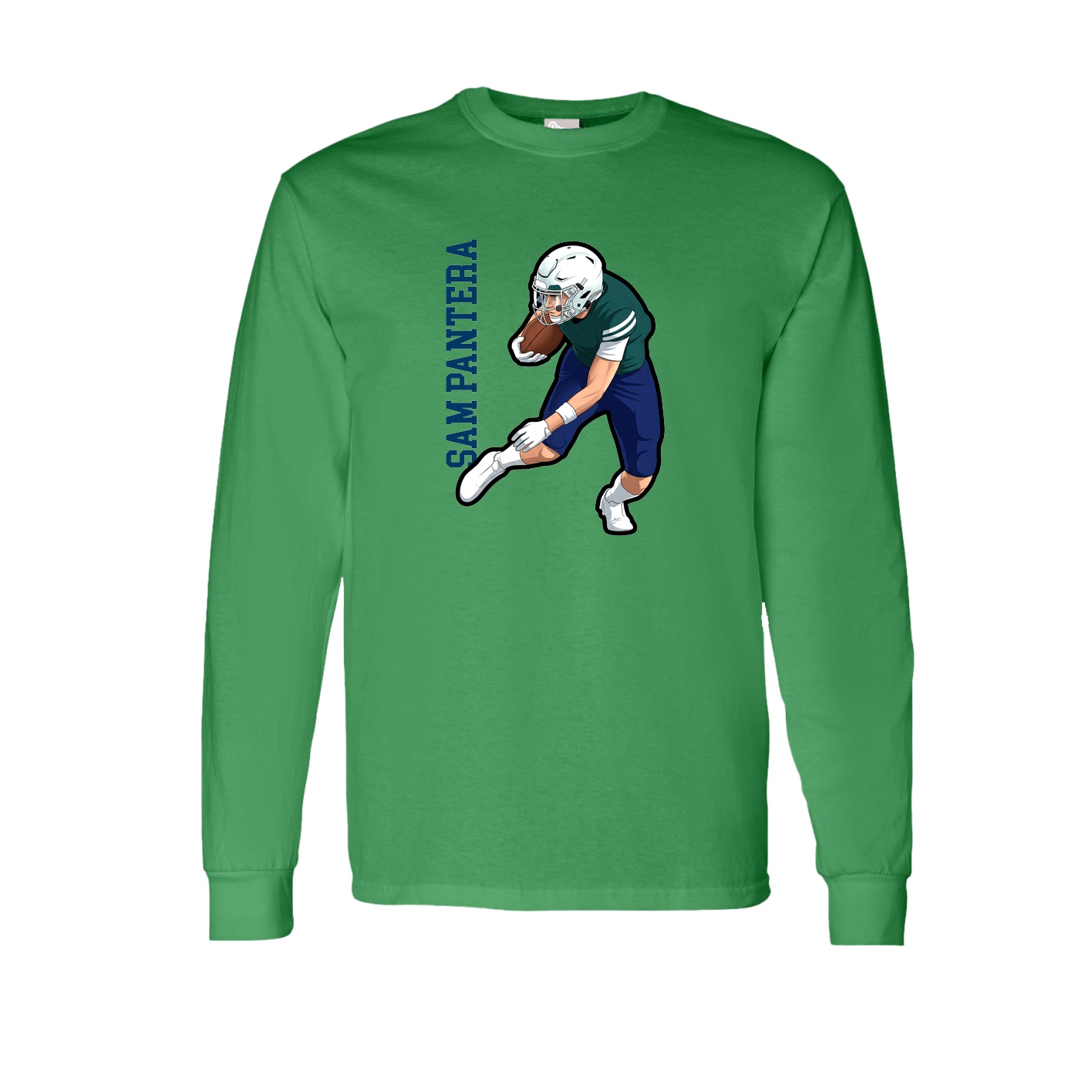 Long Sleeve Tee — Name Vertical in Green