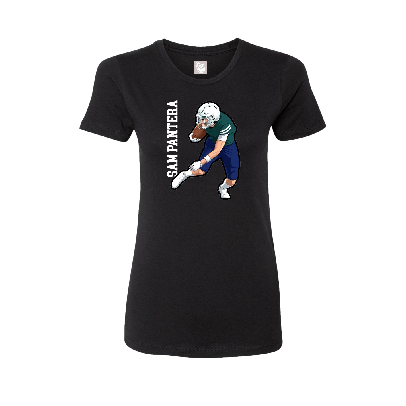 Womens Tee — Name Vertical in Black