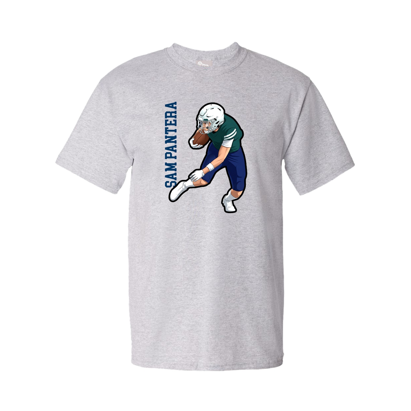 Youth Tee — Name Vertical in Grey
