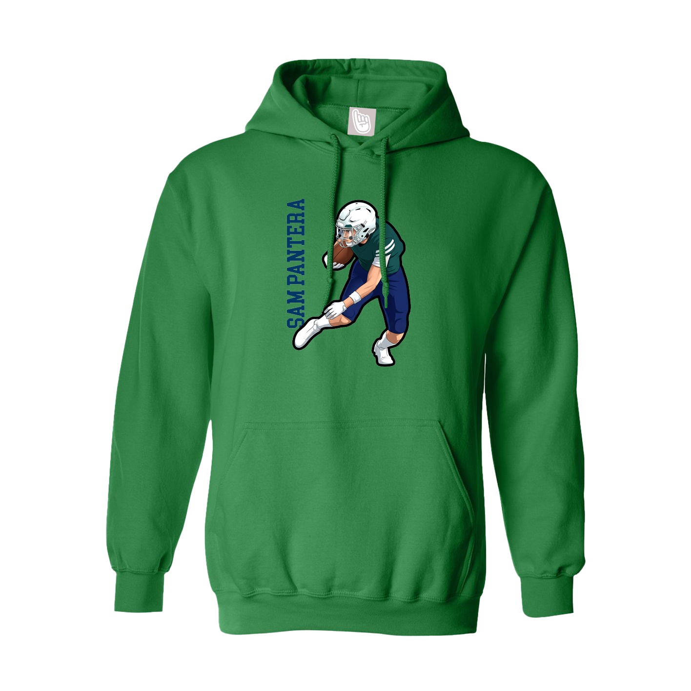Hoodie — Name Vertical in Green