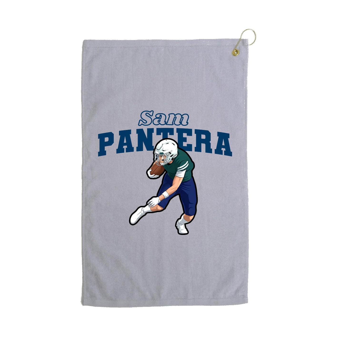 Golf Towel — Name Arch in Grey