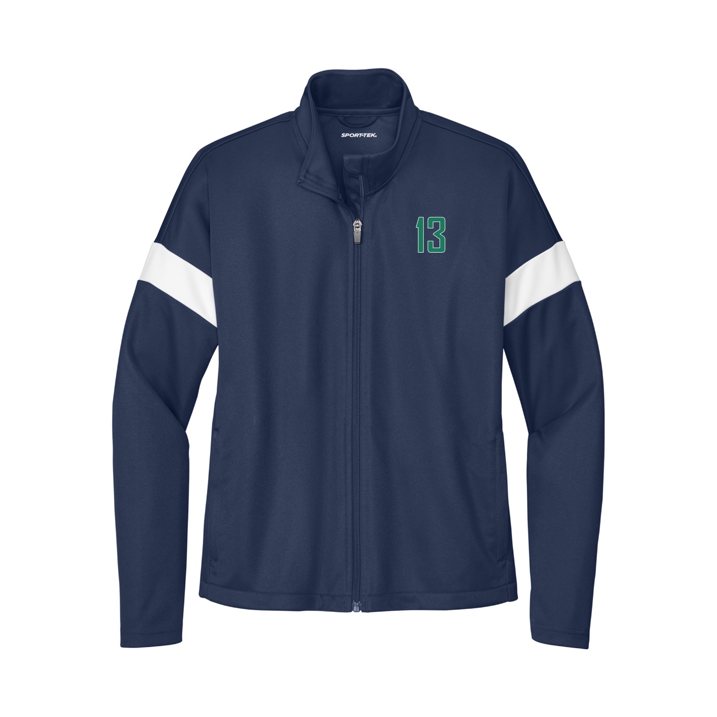Womens Team Travel Full-Zip Jacket — Front Shirsy in Navy/White