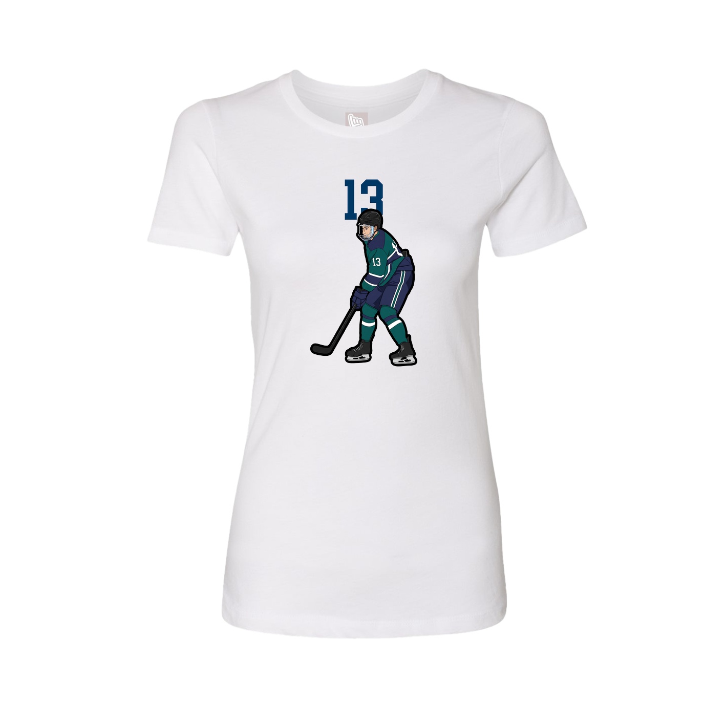 Fitted Women's Tee — Number Top in White