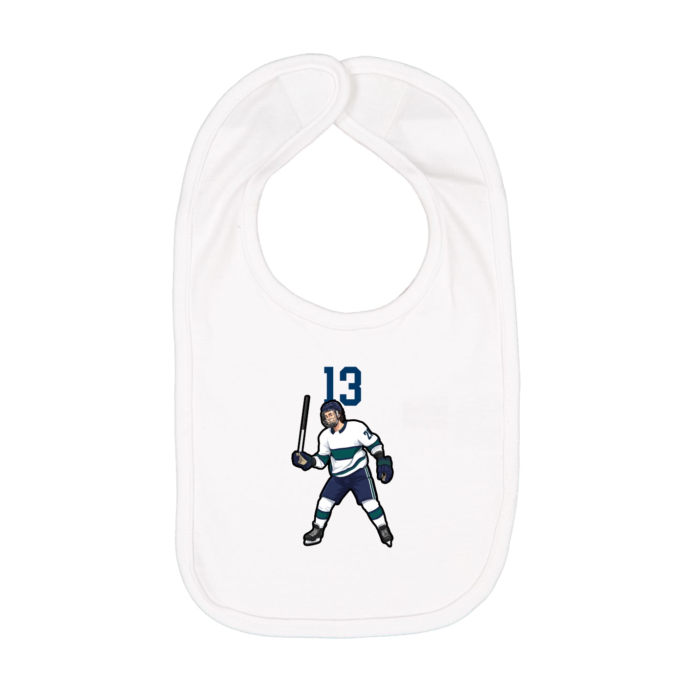 Infant Bib — Number Top in White